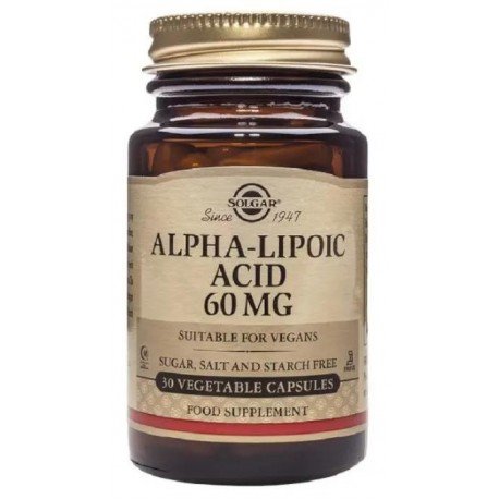 Solgar Ácido Alfa Lipoico 60 mg 30 Cápsulas