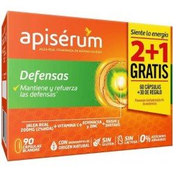 Comprar Apisérum Jalea Real Defensas 60 Cápsulas + REGALO 30 Cápsulas