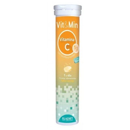 Eladiet Vitamina C 1g con Bioflavonoides 15 Comprimidos Efervescentes