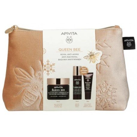 Apivita Queen Bee Crema Rica 50 ml + Sérum 10 ml + Contorno Ojos 5 ml