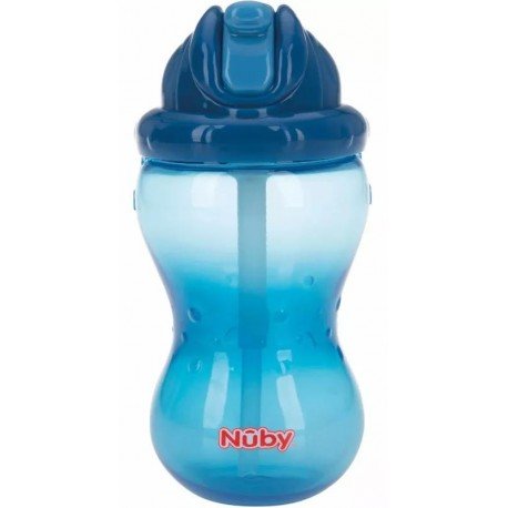 Nûby Flip-It Taza con Pajita +12m 360 ml Azul