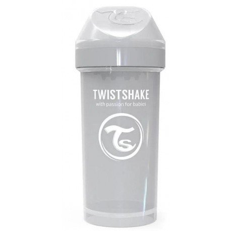 Twistshake Straw Cup +6m Gris Pastel 360 ml