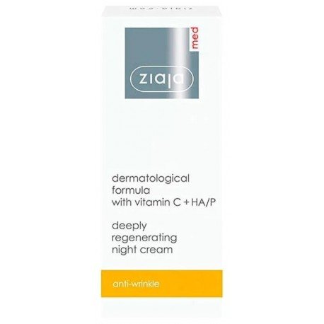 Ziaja Med Crema de Noche Antiarrugas y Regeneradora Vitamina C y HA/P 50 ml