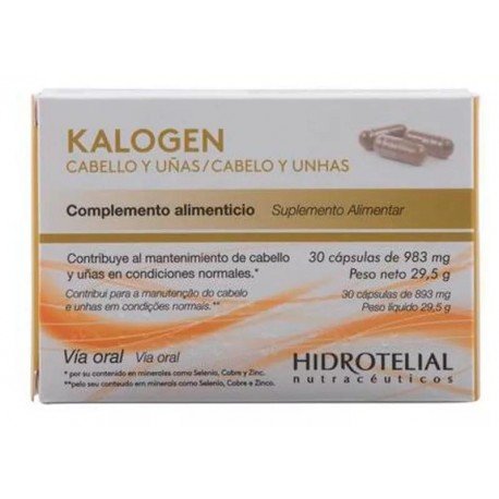 Hidrotelial Kalogen Cabello y Uñas 30 Cápsulas