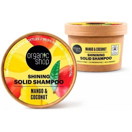 Organic Shop Champú Sólido Brillo Mango y Coco 60 gr