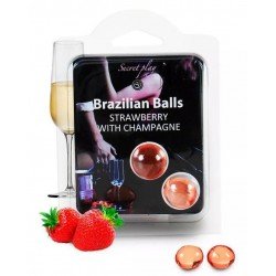 Comprar Love Bolas Aceite Masaje Corporal Fresas con Cava Brazilian Secret Play 2 Uds