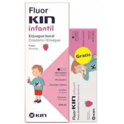 Comprar Kin Fluorkin Infantil Enjuague Fresa 500 ml + Pasta Sabor Fresa 50 ml