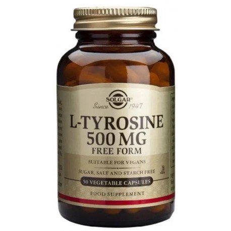 Solgar L-Tirosina 500 mg 50 Cápsulas Vegetales