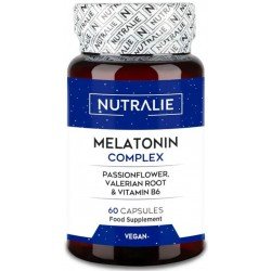 Comprar Nutralie Melatonina con Pasiflora + B6 y Raíz Valeriana 60 Cápsulas