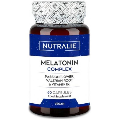 Nutralie Melatonina con Pasiflora + B6 y Raíz Valeriana 60 Cápsulas