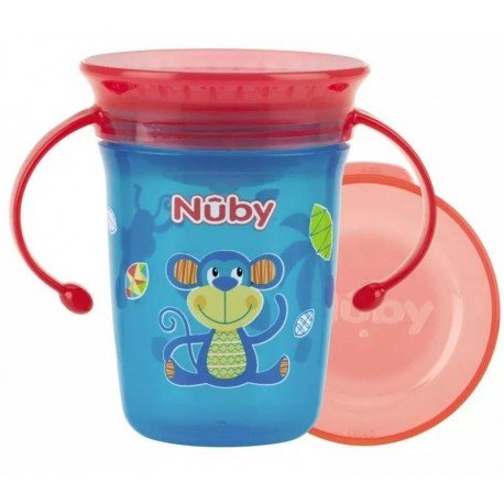 Nûby Taza Mágica 360º Estampada con Asas +6m 240 ml Aqua