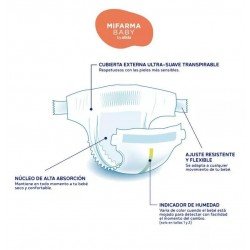 Mifarma Baby Pañales T4 (7-18 kg) 40 uds