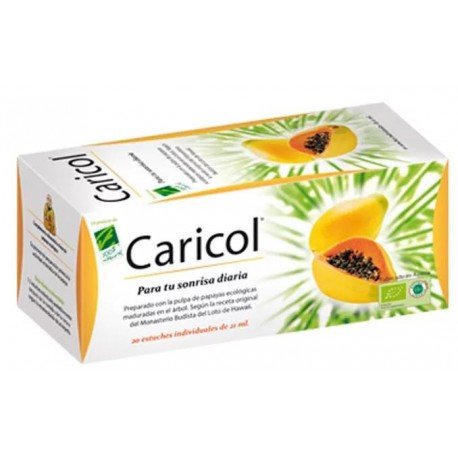 100% Natural Caricol Digestivo 20 Estuches Individuales