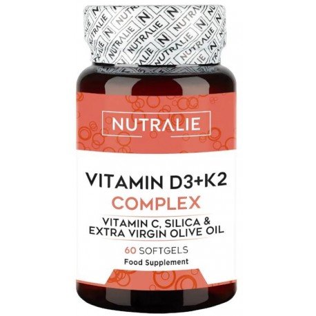 Nutralie Vitamina D3+K2 Complex 10000 UI con Vitamina C 60 Softgels