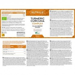 Nutralie Cúrcuma Complex Jengibre y Pimienta Negra Orgánica 120 Cápsulas