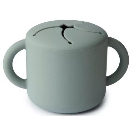 Mushie Taza Snack Silicona Solid Cambridge Azul