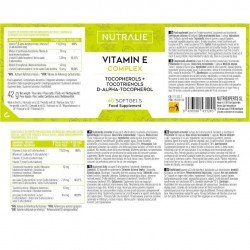 Nutralie Vitamina E Complex con Tocotrienoles y Tocoferoles Antioxidante 60 Cápsulas
