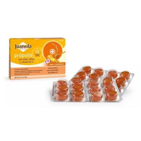 Juanola Propolis Miel Altea Vit C Sabor Naranja 24 Pastillas Blandas