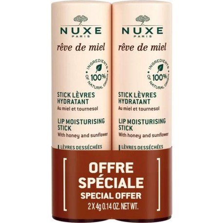 Nuxe Rêve de Miel Stick de Labios Hidratante 2 uds