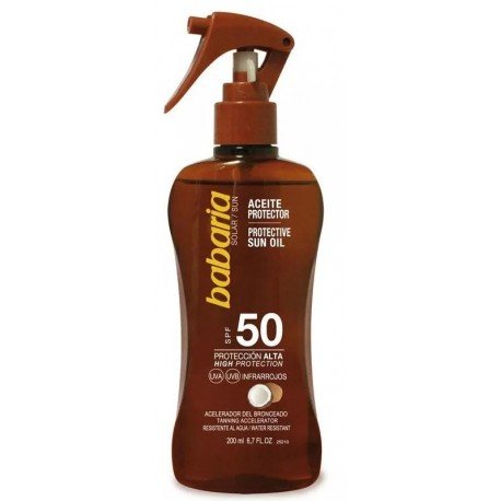 Babaria Spray Aceite Protector Solar SPF50 Coco 200 ml