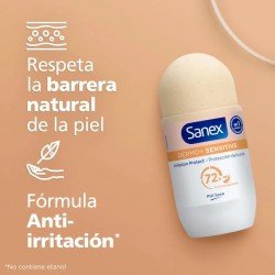 Sanex Desodorante Dermo+ Sensitive 72H Antitranspirante Roll-On 50 ml