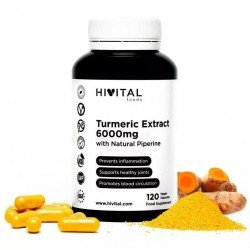 Comprar Hivital Cúrcuma 6000mg con Pimienta Negra 120 Cápsulas