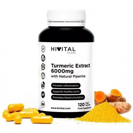 Hivital Cúrcuma 6000mg con Pimienta Negra 120 Cápsulas