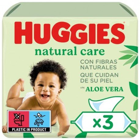 Huggies Natural Care Aloe Toallitas Bebé Aloe Vera 3x56 Uds
