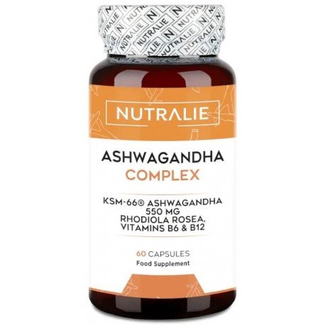 Nutralie Ashwagandha con Vitamina B6+B12 y Rodiola Ansiedad 60 Cápsulas