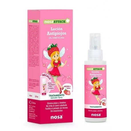 Nosa Loción Antipiojos Fresa Attack 5% Dimeticona 100 ml