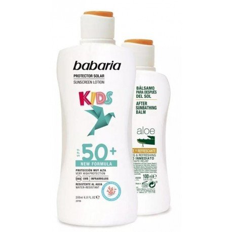 Babaria Leche Solar SPF50+ Infantil 200 ml + After Sun Aloe 100 ml