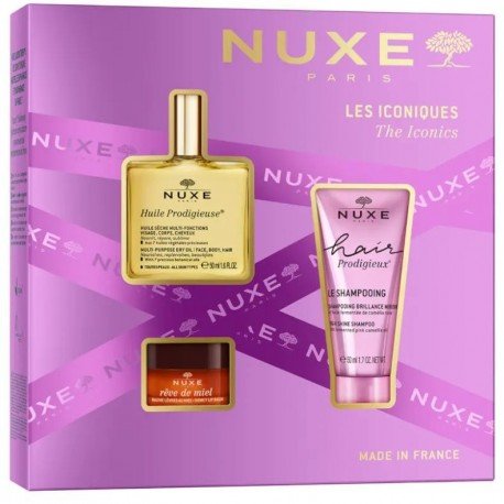 Nuxe Huile Prodigieuse + Champú 50 ml + Rêve de Miel Bálsamo Labios