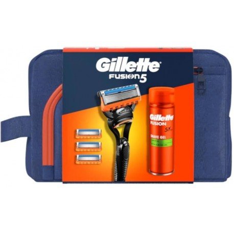 Gillette Fusion5 Maquinilla + 3 Recambios + Gel de Afeitar 200 ml