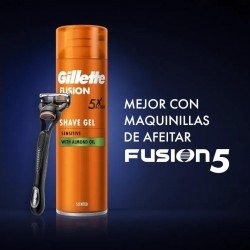 Gillette Fusion5 Maquinilla + 3 Recambios + Gel de Afeitar 200 ml