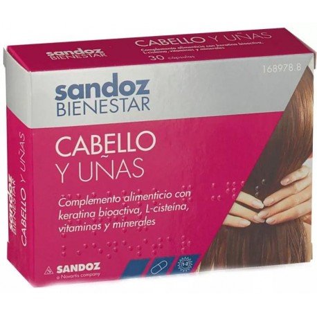 Sandoz Bienestar Cabello y Uñas 90 Cápsulas