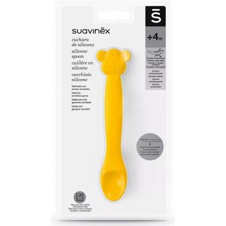 Suavinex Cuchara de Silicona para Bebés Amarilla +4m