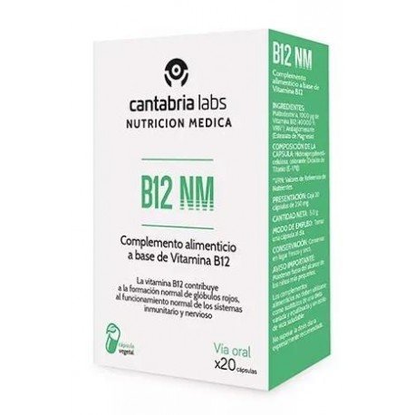 Nutrición Médica B12 NM de 1000mcg de Vitamina B12 20 Cápsulas