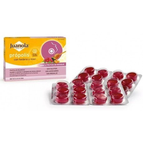 Juanola Propolis Hiedra Miel Sabor Frutas Bosque 24 Pastillas Blandas