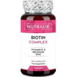 Comprar Nutralie Biotina Complex con Vit D y E 10000mcg Pelo, Piel, Uñas 120 Cápsulas