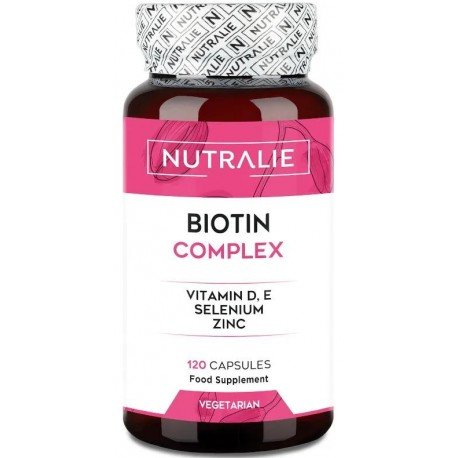 Nutralie Biotina Complex con Vit D y E 10000mcg Pelo, Piel, Uñas 120 Cápsulas