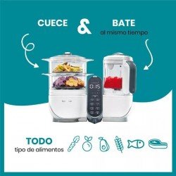 Babymoov Nutribaby Plus 5 en 1 Robot de Cocina + Pouches 15 uds Blanco