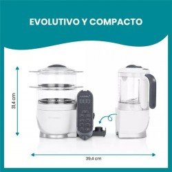 Babymoov Nutribaby Plus 5 en 1 Robot de Cocina + Pouches 15 uds Blanco