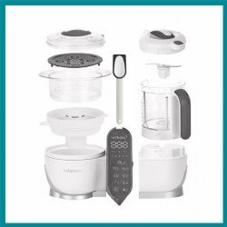 Babymoov Nutribaby Plus 5 en 1 Robot de Cocina + Pouches 15 uds Blanco