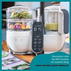Babymoov Nutribaby Plus 5 en 1 Robot de Cocina + Pouches 15 uds Blanco