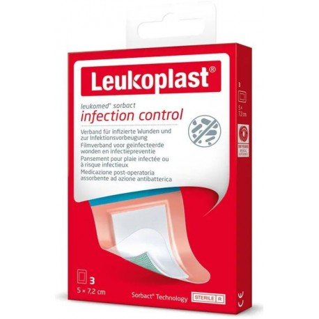 Leukomed Sorbact 5 cm x 7,2 cm 3 uds