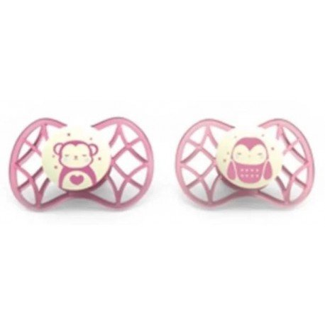 Nuvita Chupetes Reflectantes Tetina Anatómica +6m Rosa 2 uds