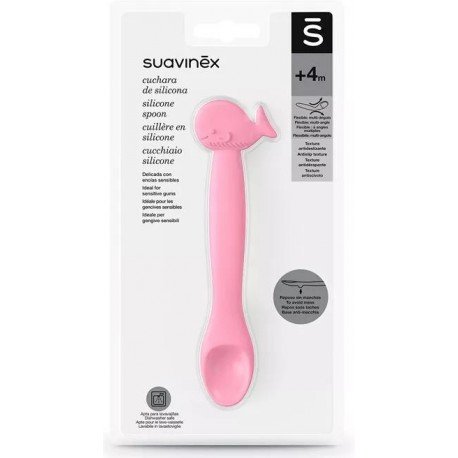 Suavinex Cuchara de Silicona para Bebés Rosa +4m