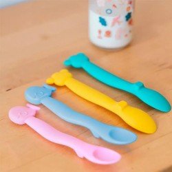 Suavinex Cuchara de Silicona para Bebés Azul +4m