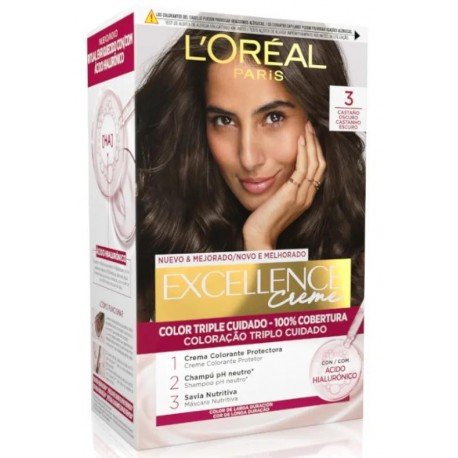 L'Oréal Excellence Tinte Tono 3 Castaño Oscuro