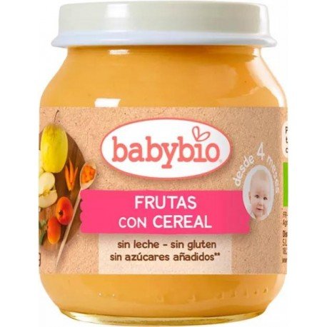 Babybio Tarrito Frutas con Cereales +4m 130 gr